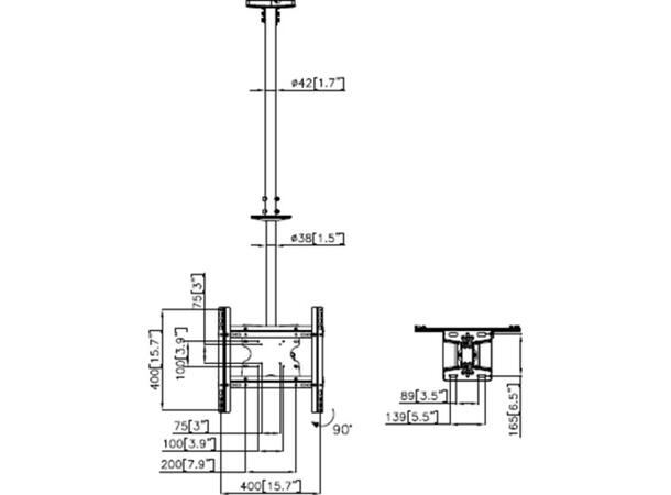 Multibrackets TV takfeste Medium Lengde 86-313cm - Maksvekt 70 kg 